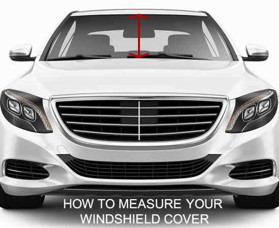 Learn how to properly measure your car, truck, boat or airplane windshield.  Measure the center of your vehicle's windshield from top to bottom all the way over and below the windshield wiper.  If this measurement is 40-inches and below, it is considered a size Small.  If it is 40-45 inches, it is considered size Medium.  If it is 46-inches and above, it is considered a Large.